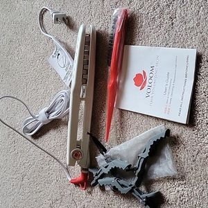 Voloom Hair Volumizing Iron with Sectioning Brush and 3 Grip Clips